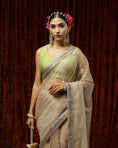 Load image into Gallery viewer, Mouse, Lemon Green & Purple Saree & Blouse Set
