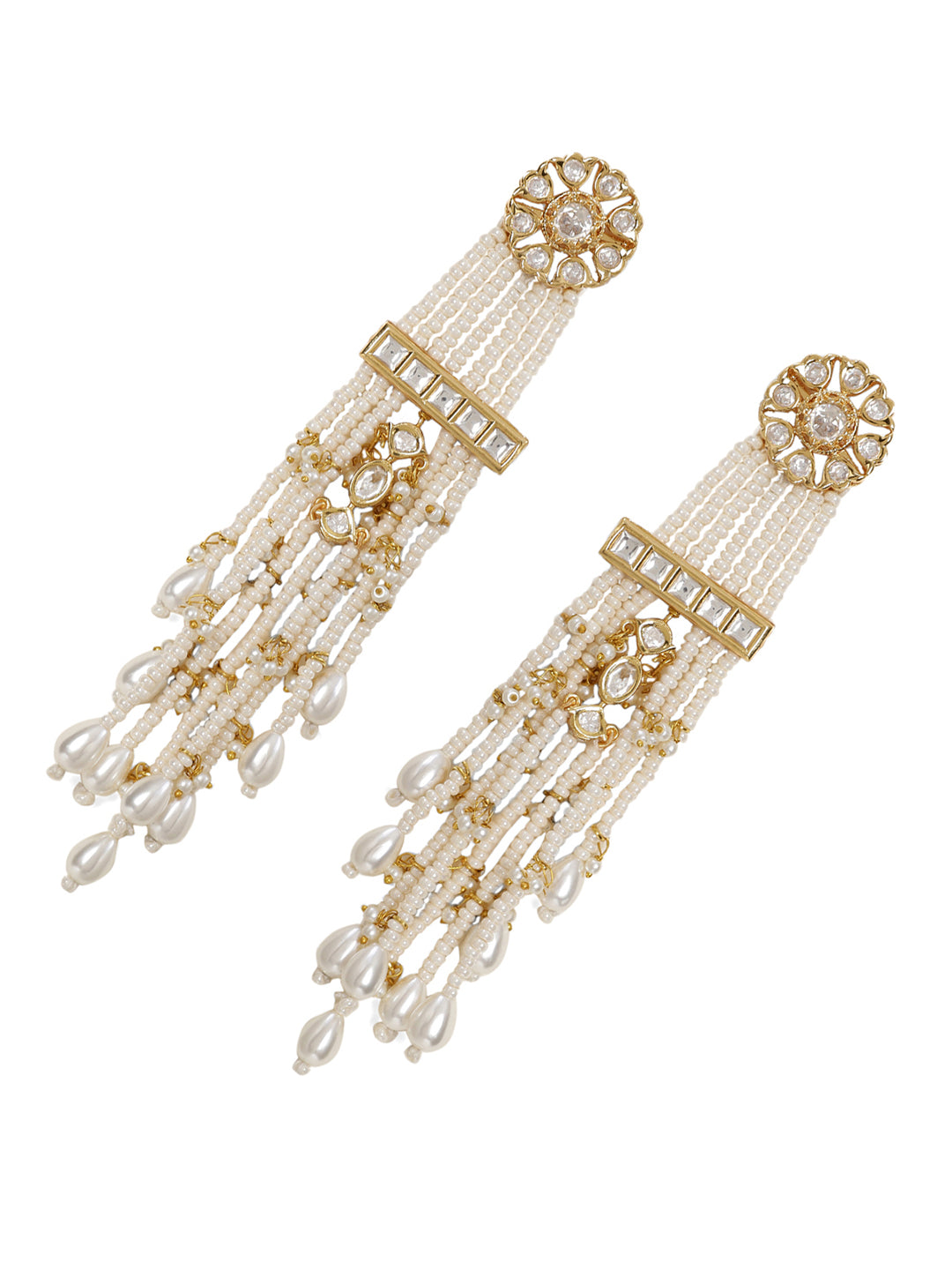 Le Adhrit Pearl &Kundan Earrings