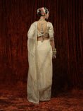 Load image into Gallery viewer, Ivory Organza Gota Leheriya Saree & Blouse Set
