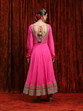 Load image into Gallery viewer, Kush Pink & Green Silk Chanderi Anarkali Suit
