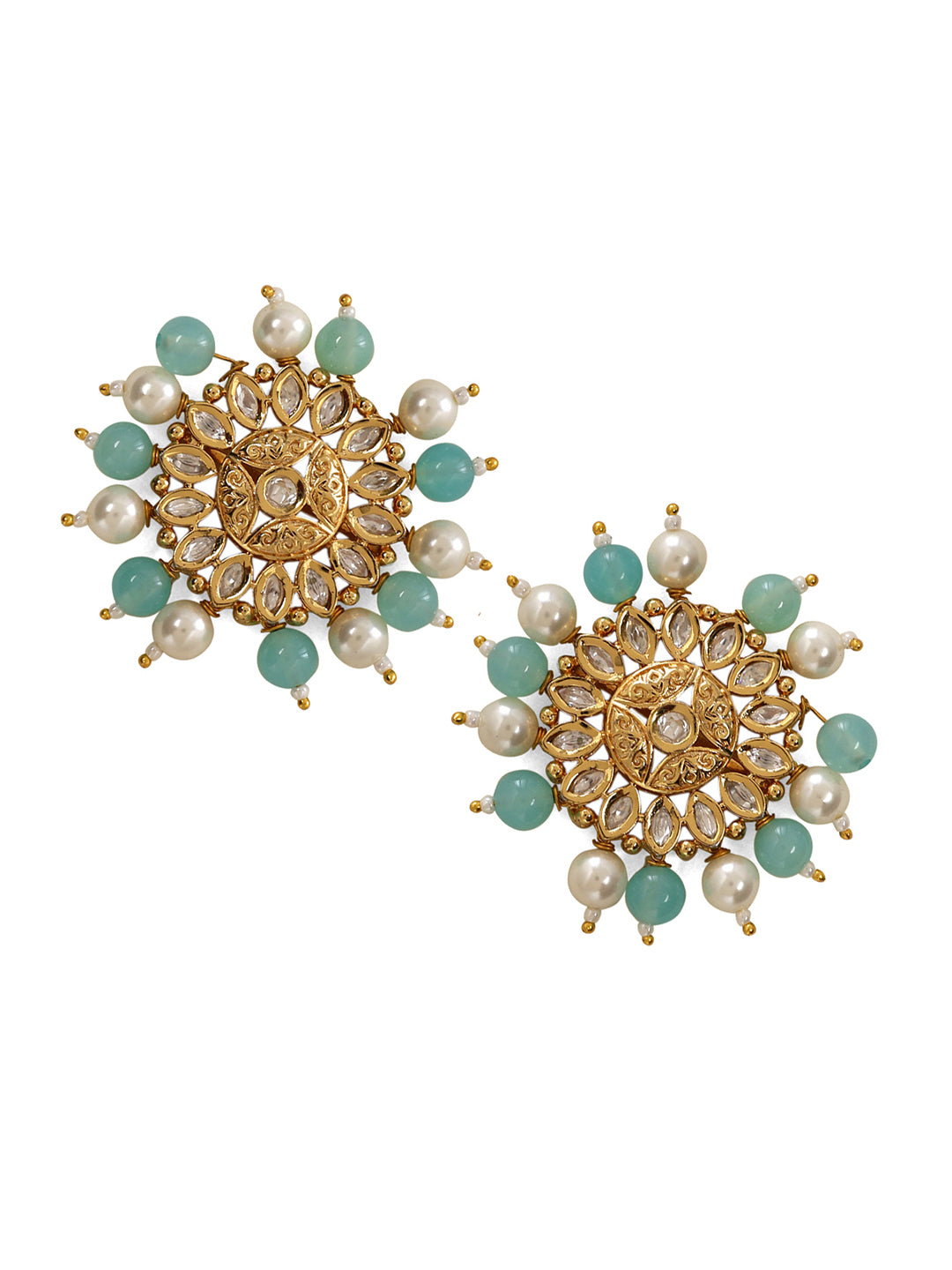 Le Manya Kundan Gold Platedstud Earrings