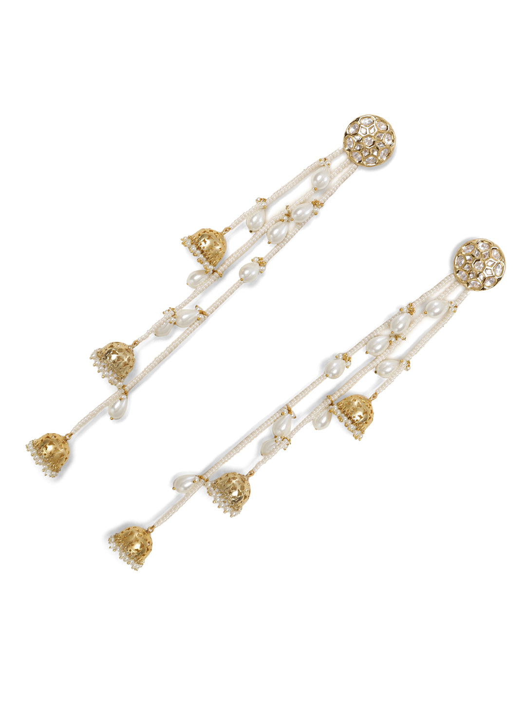 Le Anetheia Pearl & Kundan Long Earrings