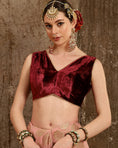 Load image into Gallery viewer, Pink & Wine Saree & Blouse Set
