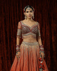 Load image into Gallery viewer, Orange & Maroon, Sunset Orange lehenga set
