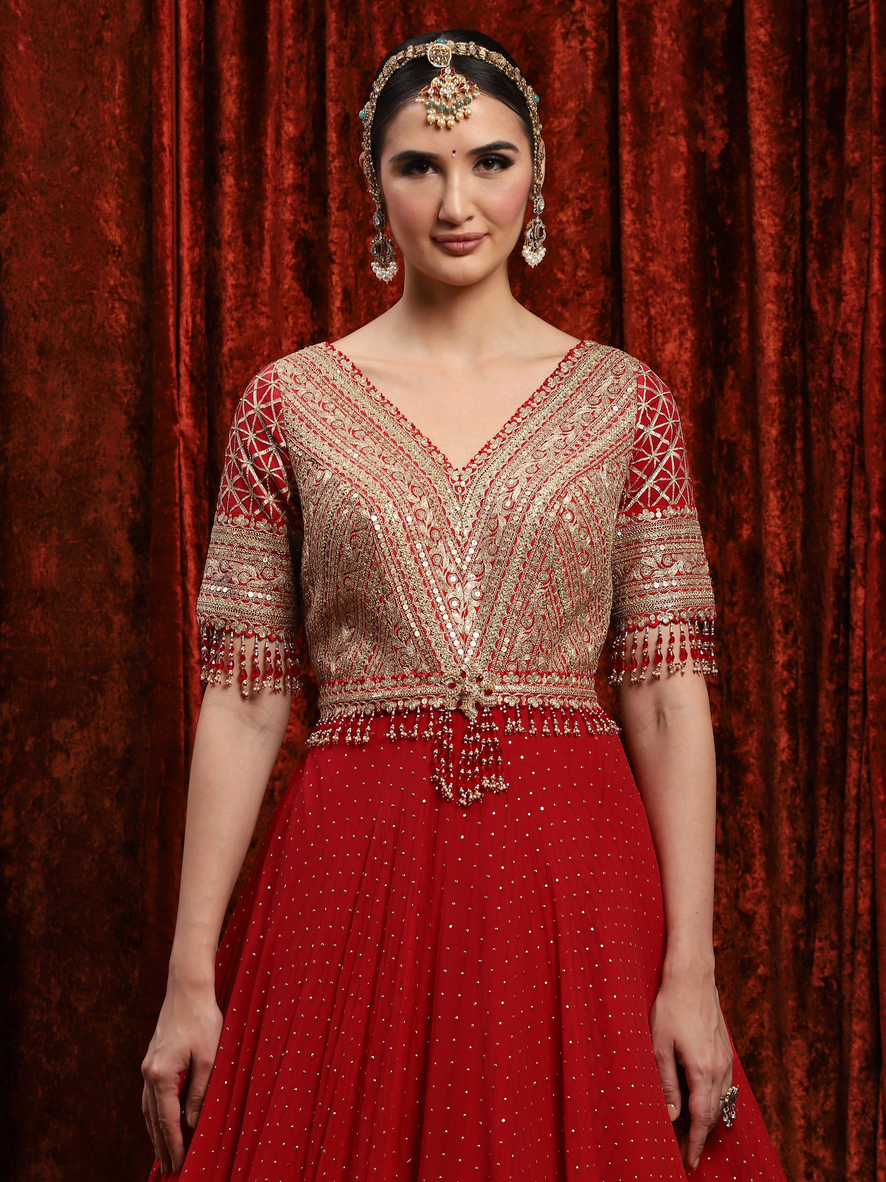 Red Georgette Anarkali Suit