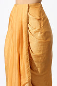 Load image into Gallery viewer, Mustard Embroidered Skirt Set With Drape
