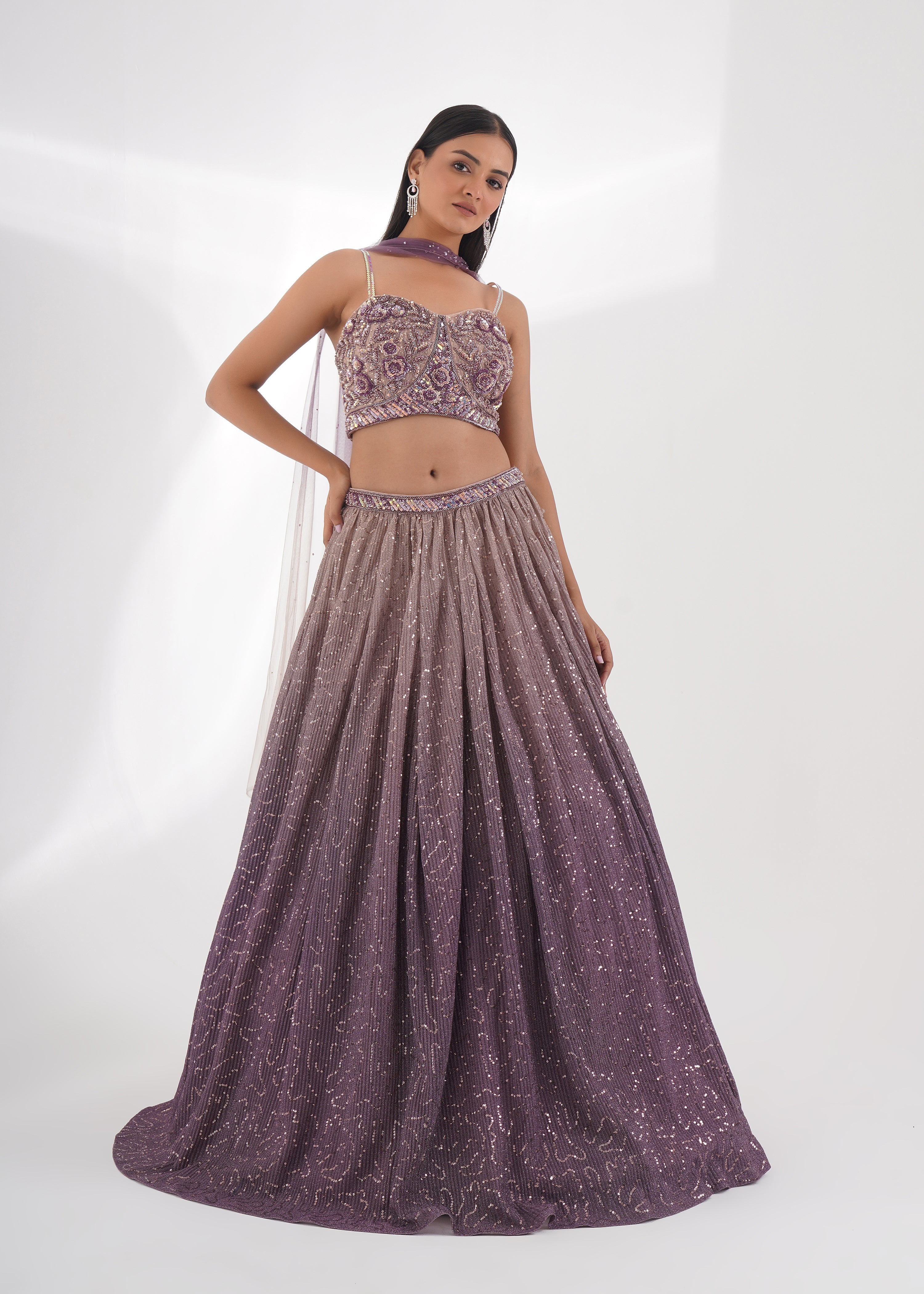 Onion Lycra Lehenga Set