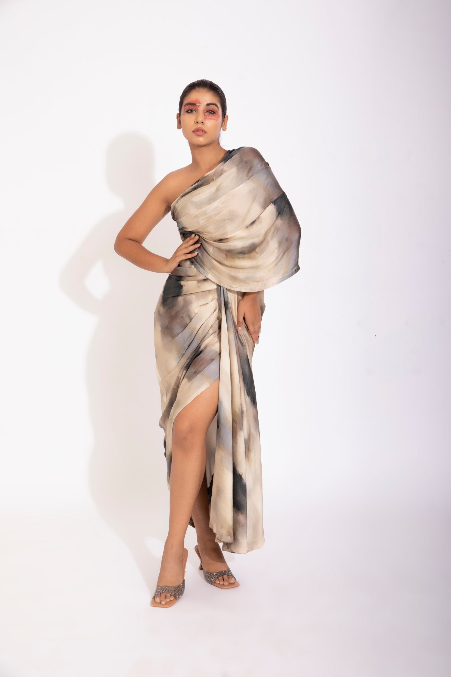 One Shoulder Hand Drape Sari