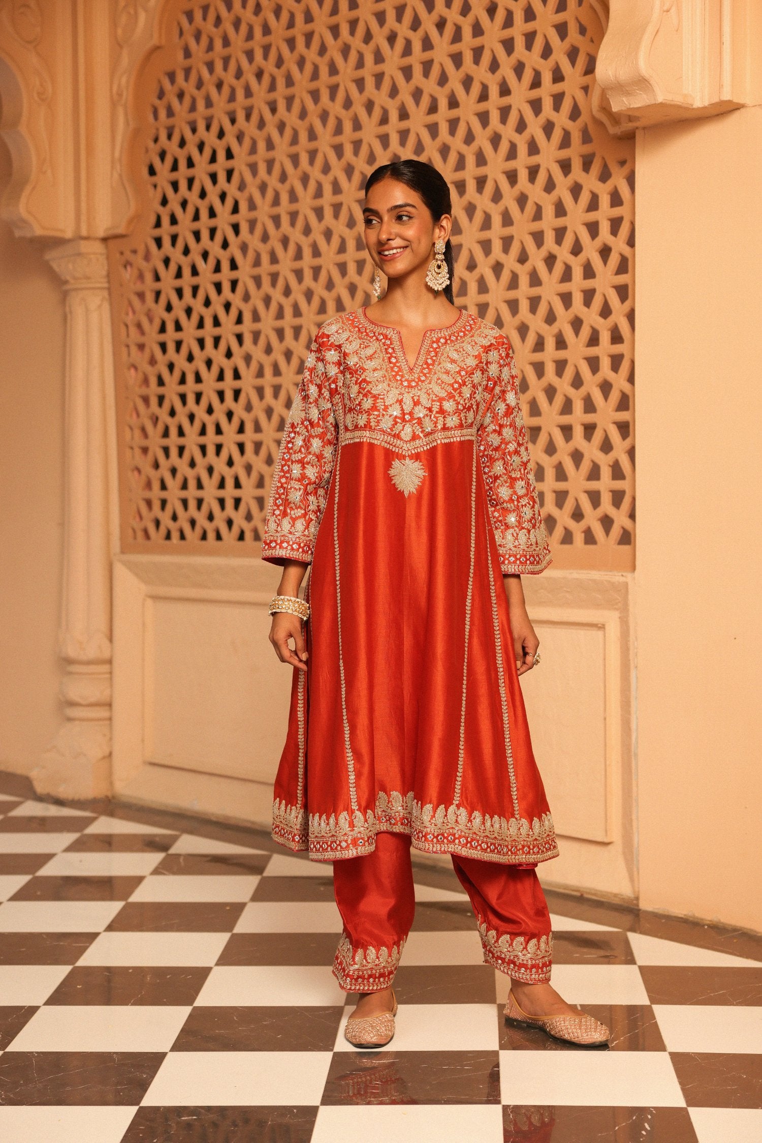 Aiman - Short Knee Length Chauga with Salwar