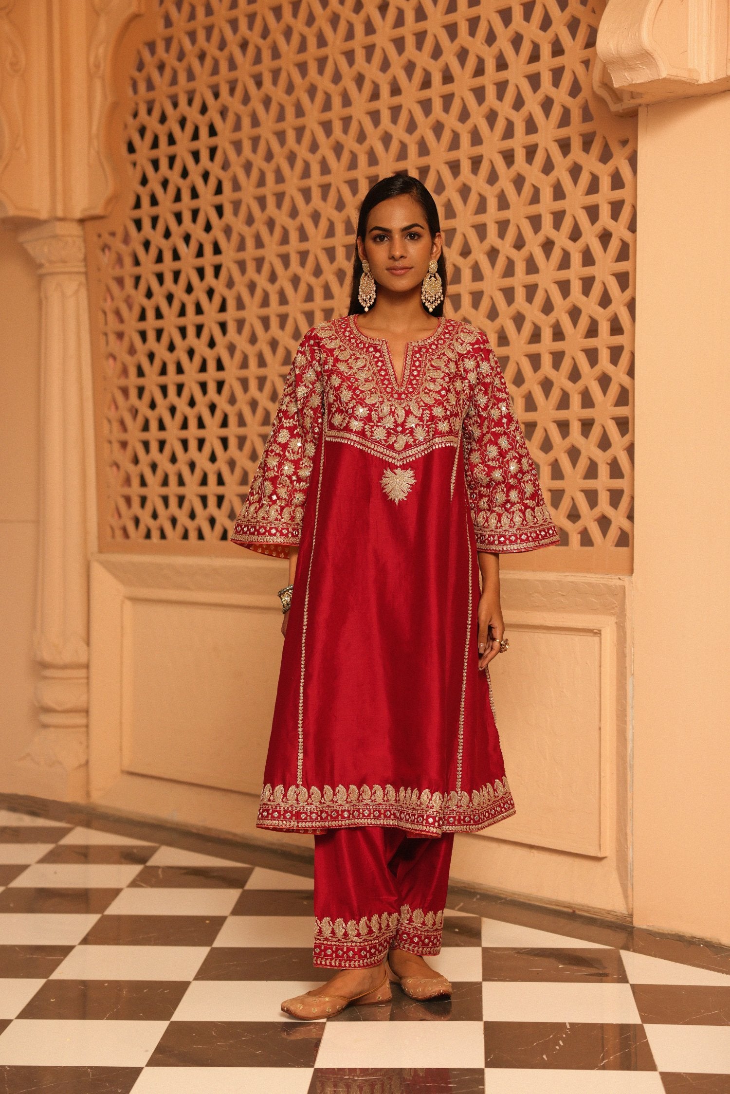 Aiman - Short Knee Length Chauga with Salwar