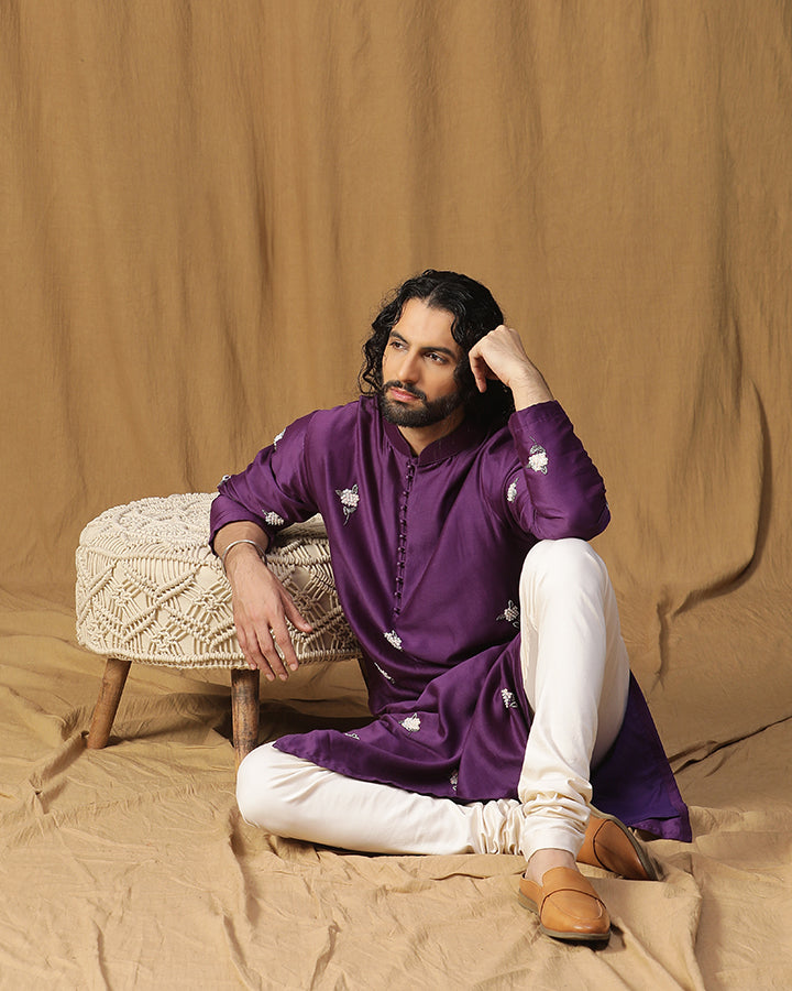 Dark Purple Plum Kurta Set