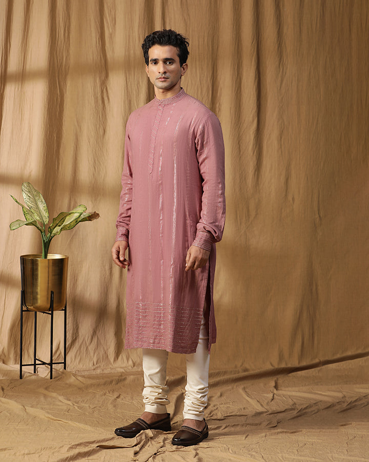 Rose Zari Resham Anchored Kurta Set