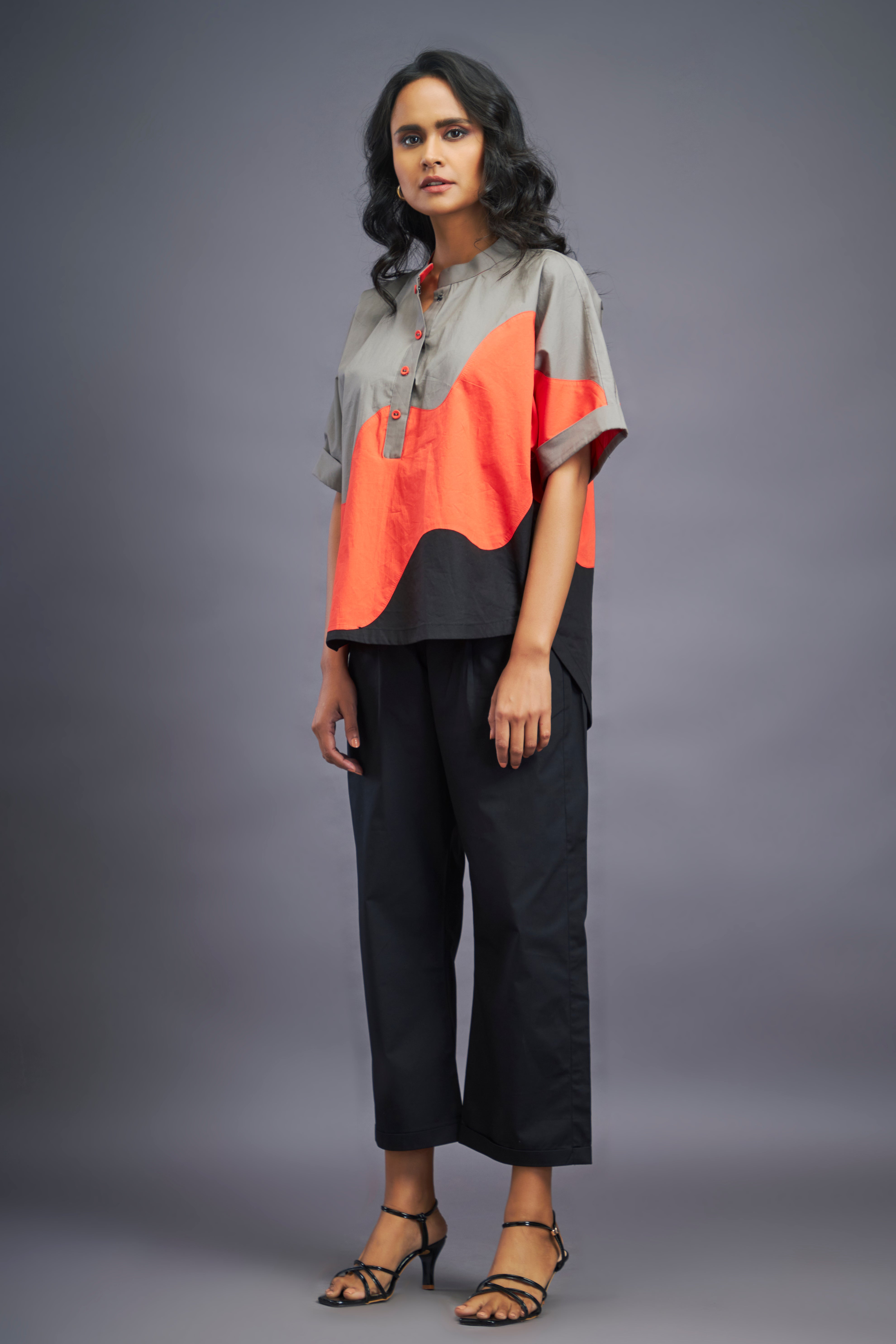 Black Orange Box Fit Shirt & Pants