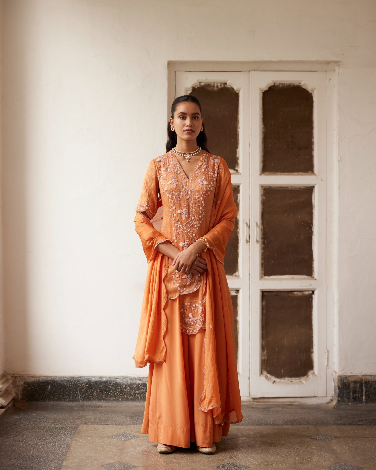 Burnt Orange Sharara Set