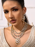 Load image into Gallery viewer, Polki Bridal Layered Necklace Set
