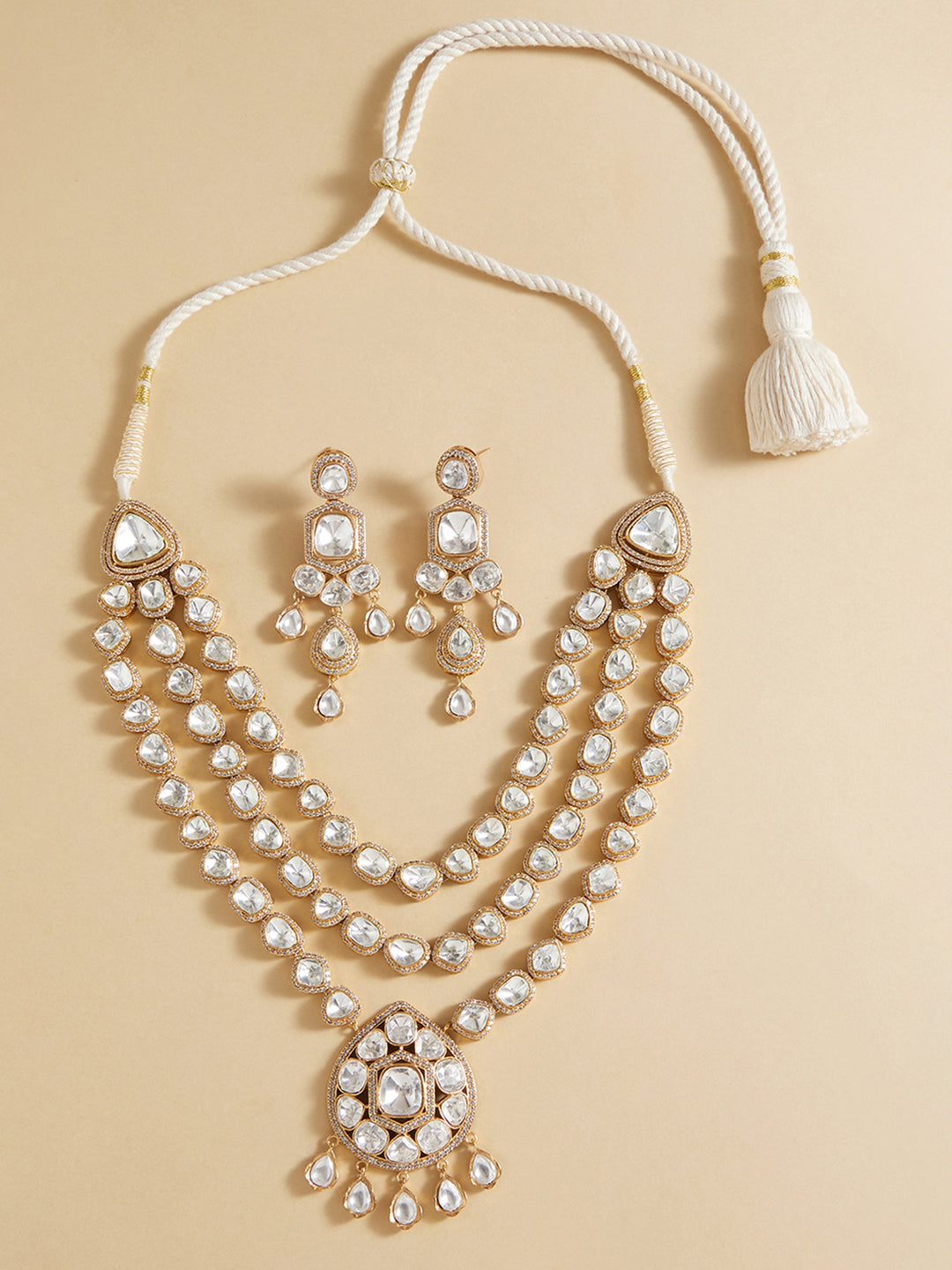 Polki Bridal Layered Necklace Set