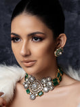 Load image into Gallery viewer, Green Polki Bridal Choker Set
