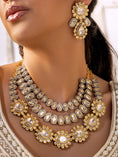 Load image into Gallery viewer, 2 in 1 Polki Bridal Necklace Set- close view
