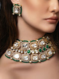 Load image into Gallery viewer, Polki Bridal Choker Set
