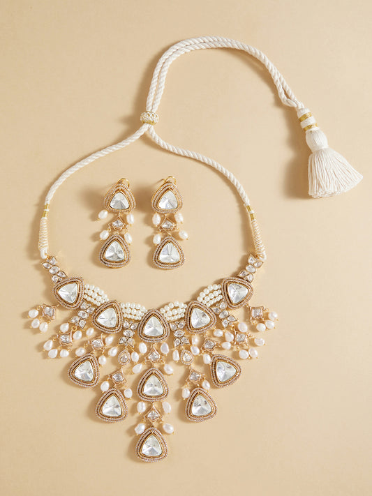 Polki & Pearl Drops Bridal Necklace Set