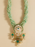 Load image into Gallery viewer, Gold Tone & Green Bespoke Twisted Necklace
