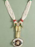 Load image into Gallery viewer, Gold Tone & White Bespoke Twisted Pendant Necklace
