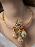 Load image into Gallery viewer, Gold Tone Bespoke Torque Necklace With Drops
