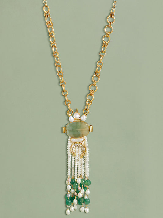 Gold Tone Tassled Bespoke Necklace