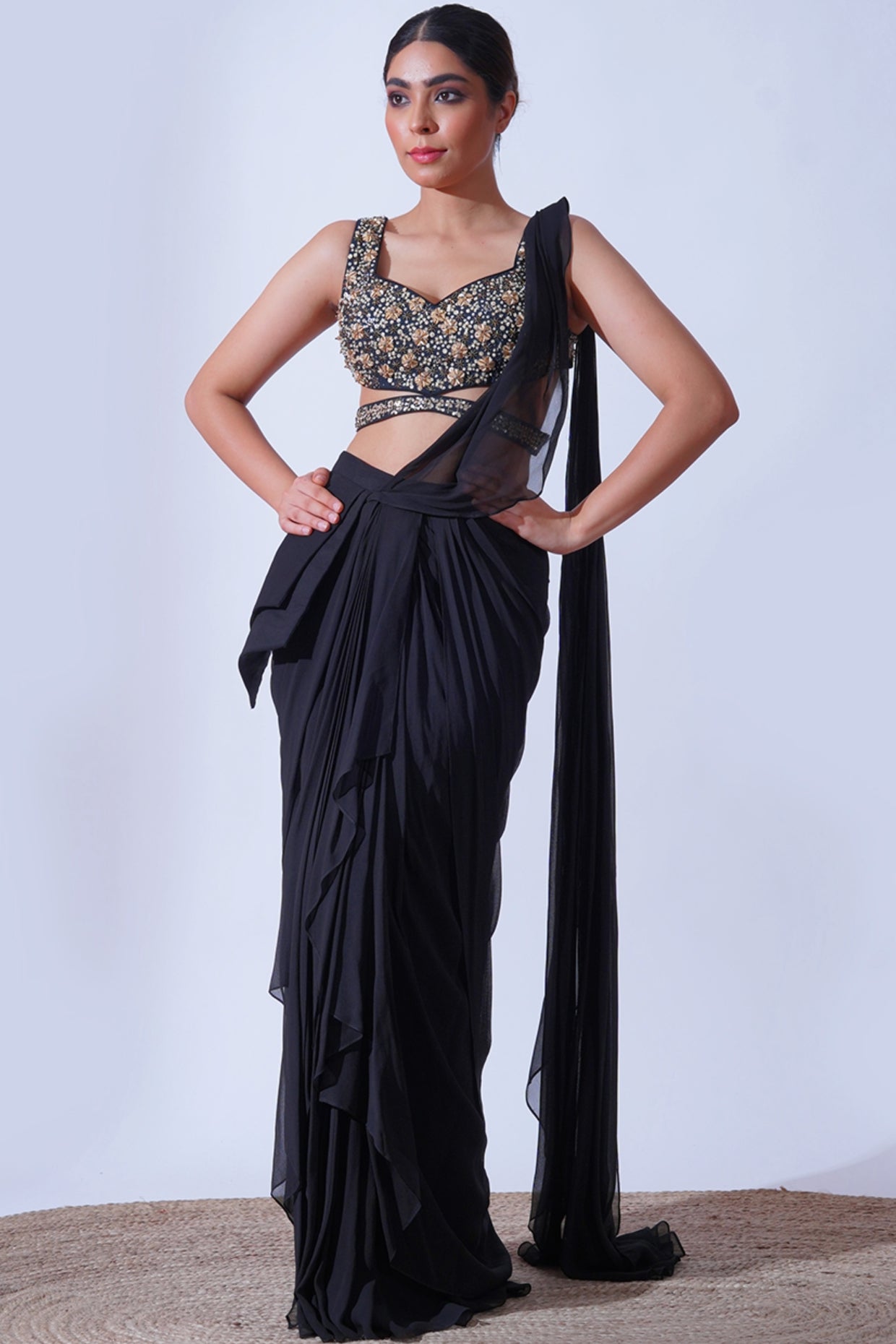 Black-Gold Saree