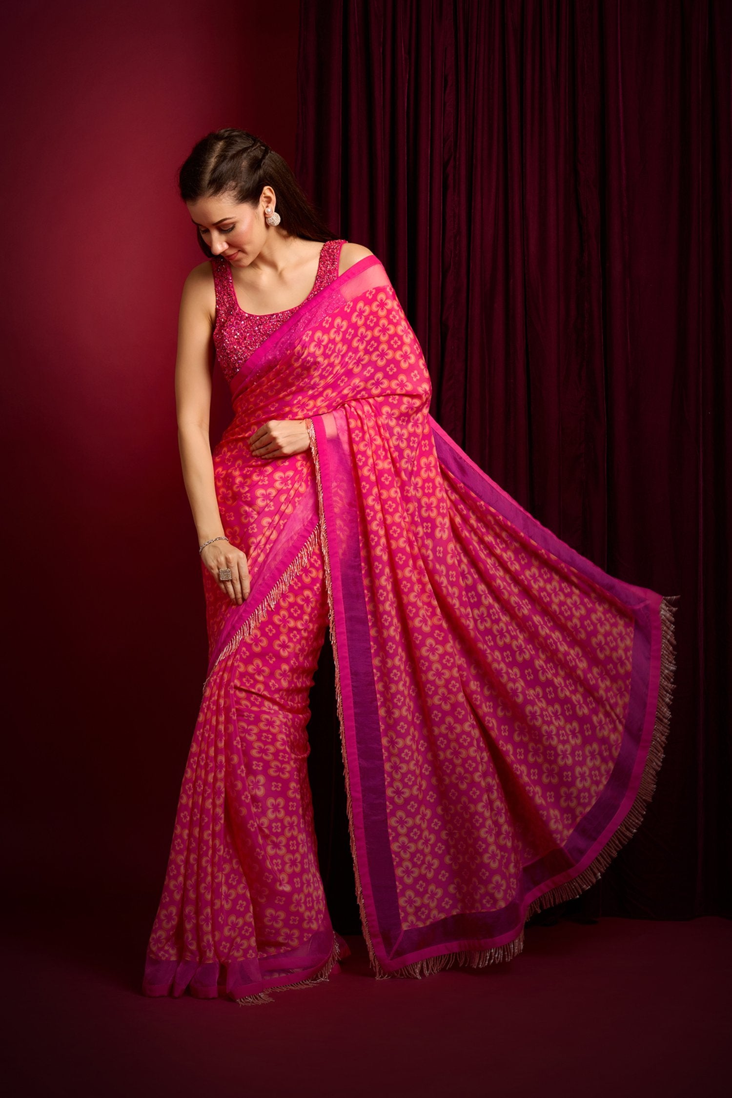 Pink Lady Saree