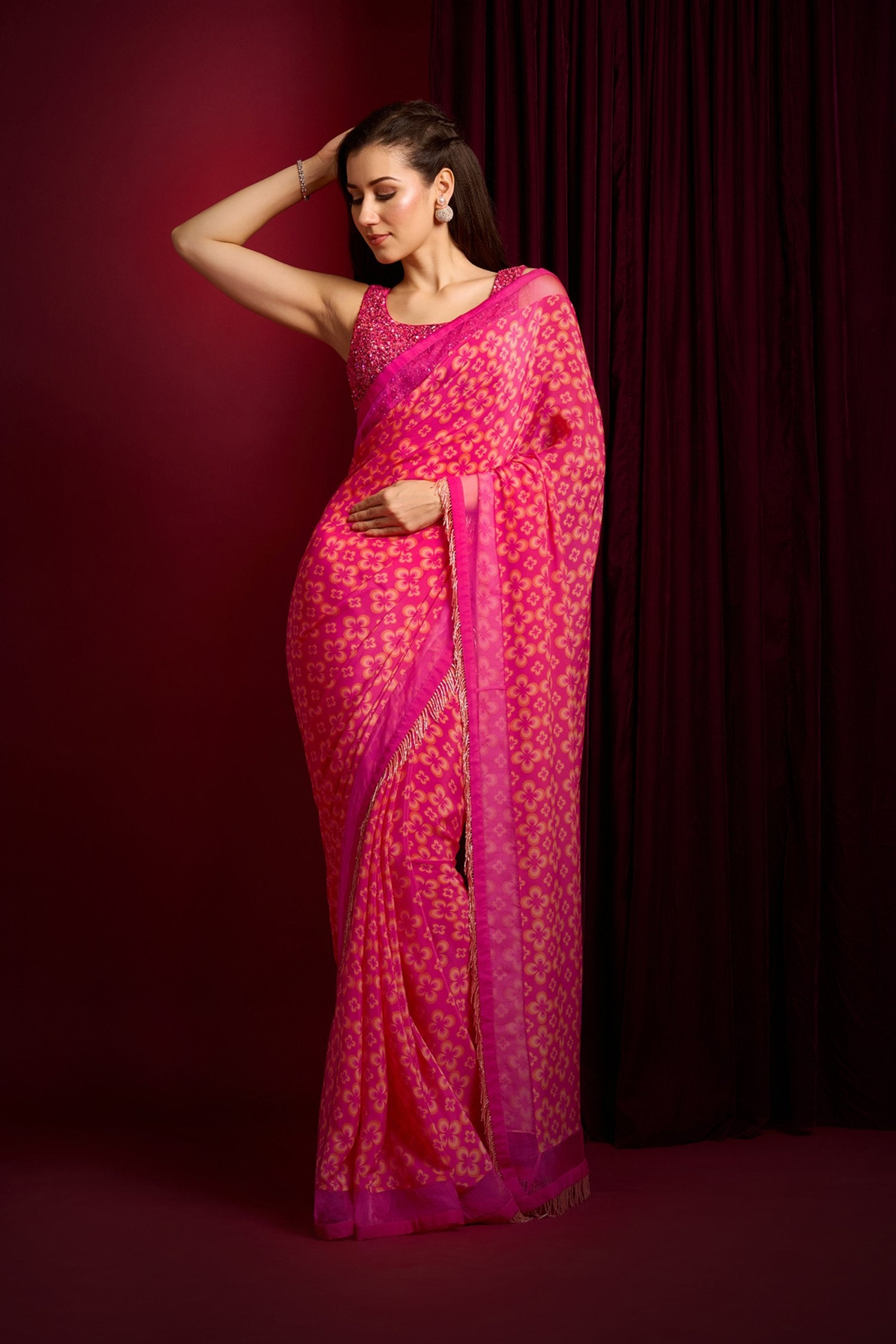 Pink Lady Saree