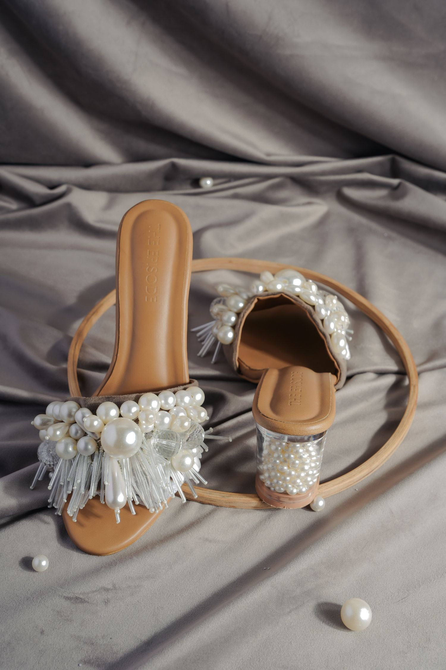 Fragile Forest Pearl Filled Heels