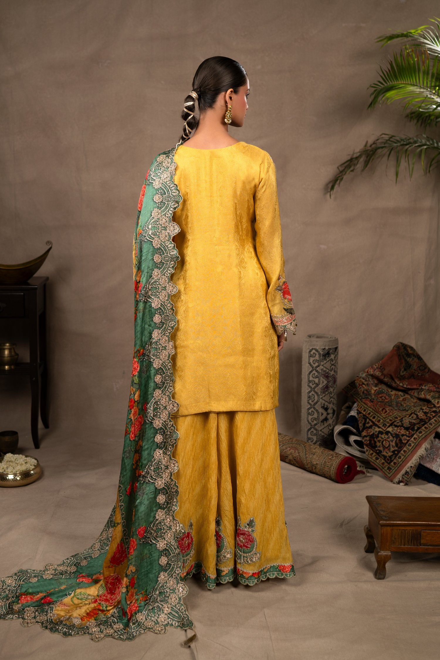 Pia Kalidar Kurta And Sharara Set With Printed Dupatta