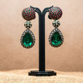 Load image into Gallery viewer, Rani Redwood Emerald Dangles
