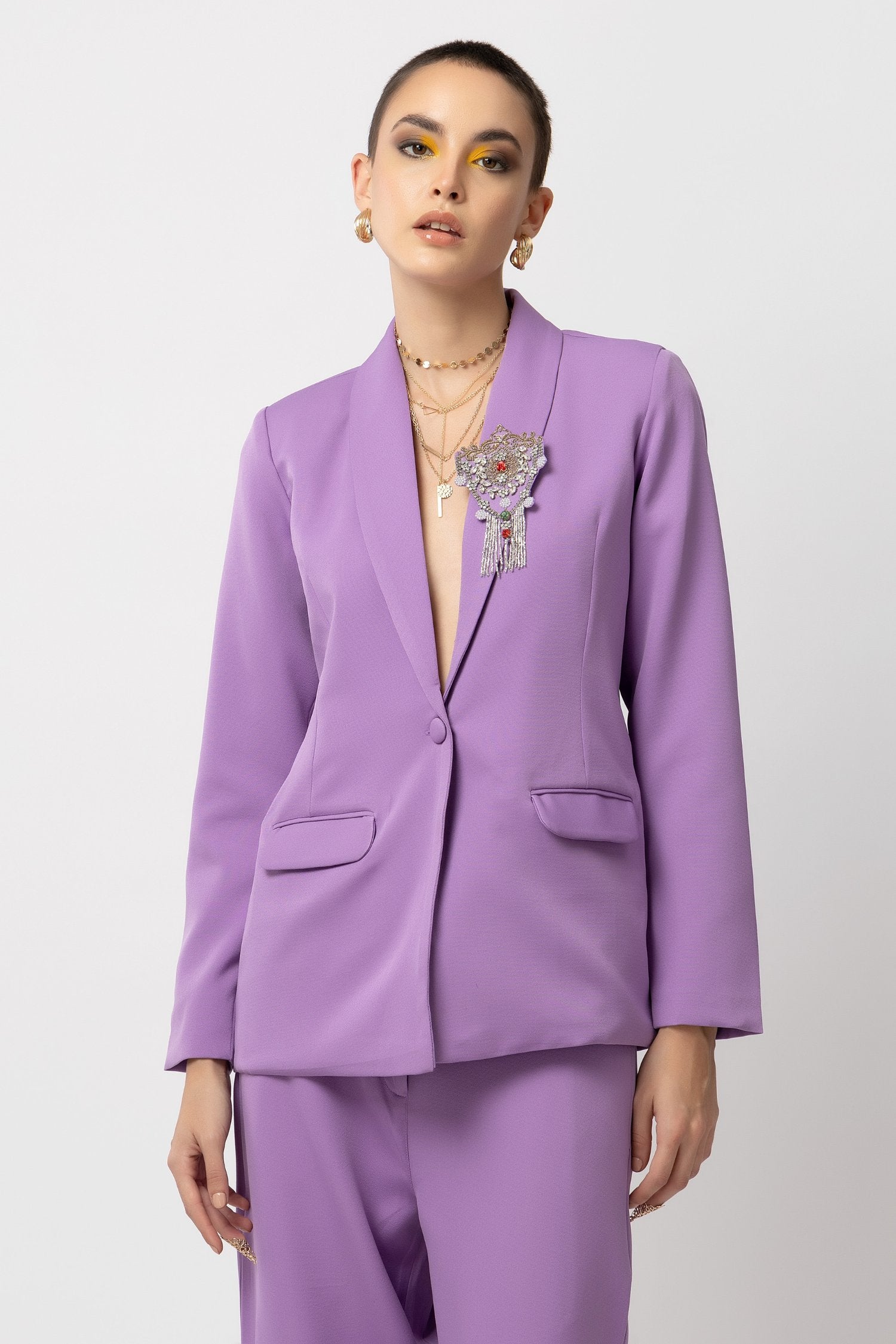 Flair Finesse Lavender Blazer