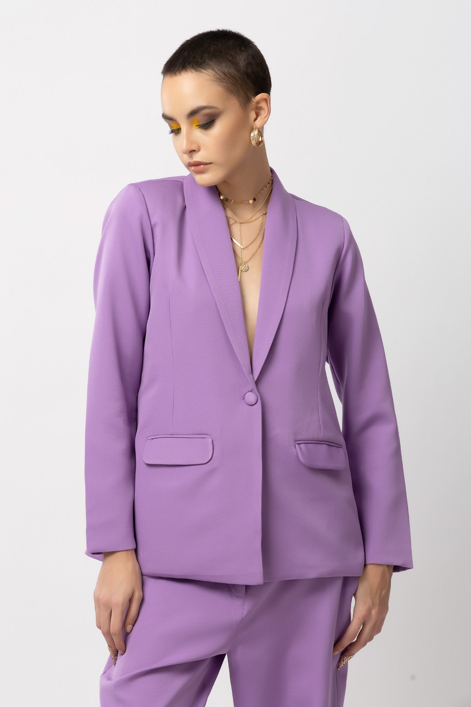 Flair Finesse Lavender Blazer