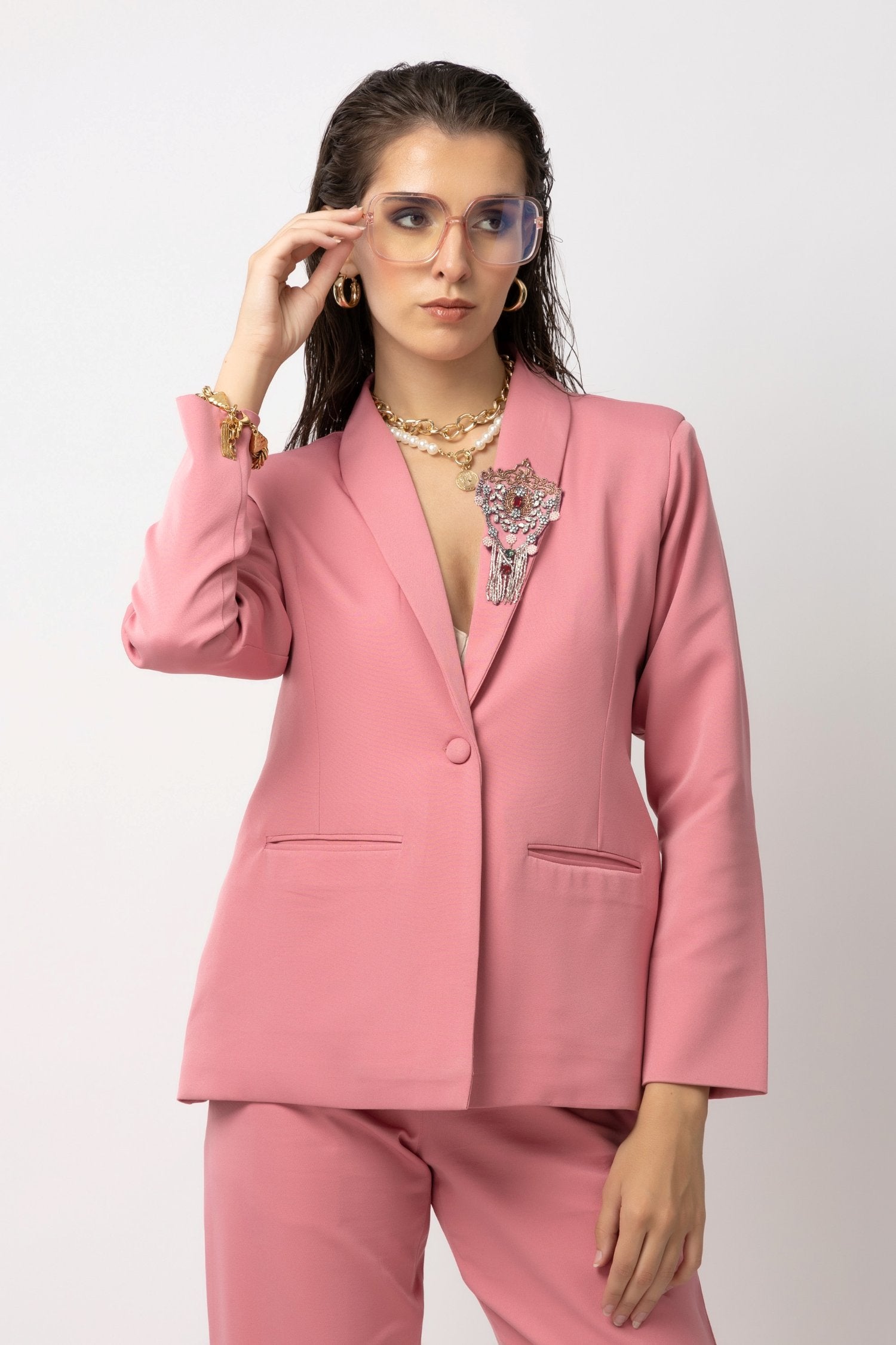 Flair Finesse Pink Blazer