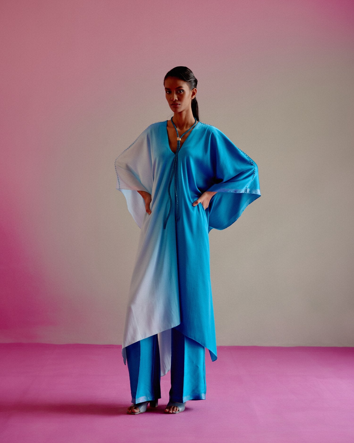 Deep blue ombre kaftan