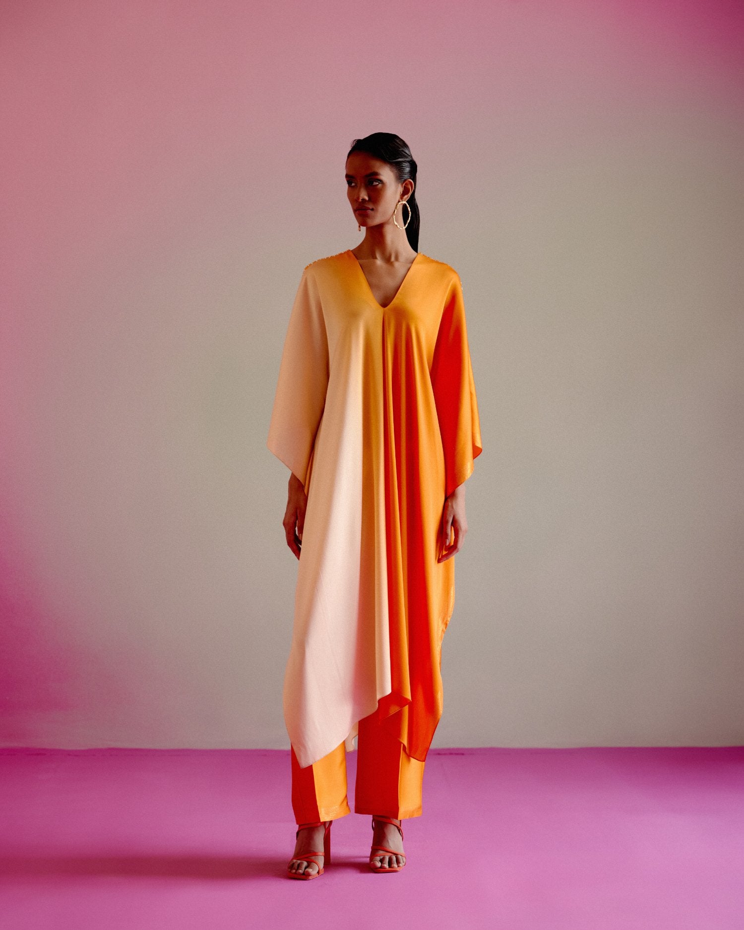 Sunset orange ombre kaftan