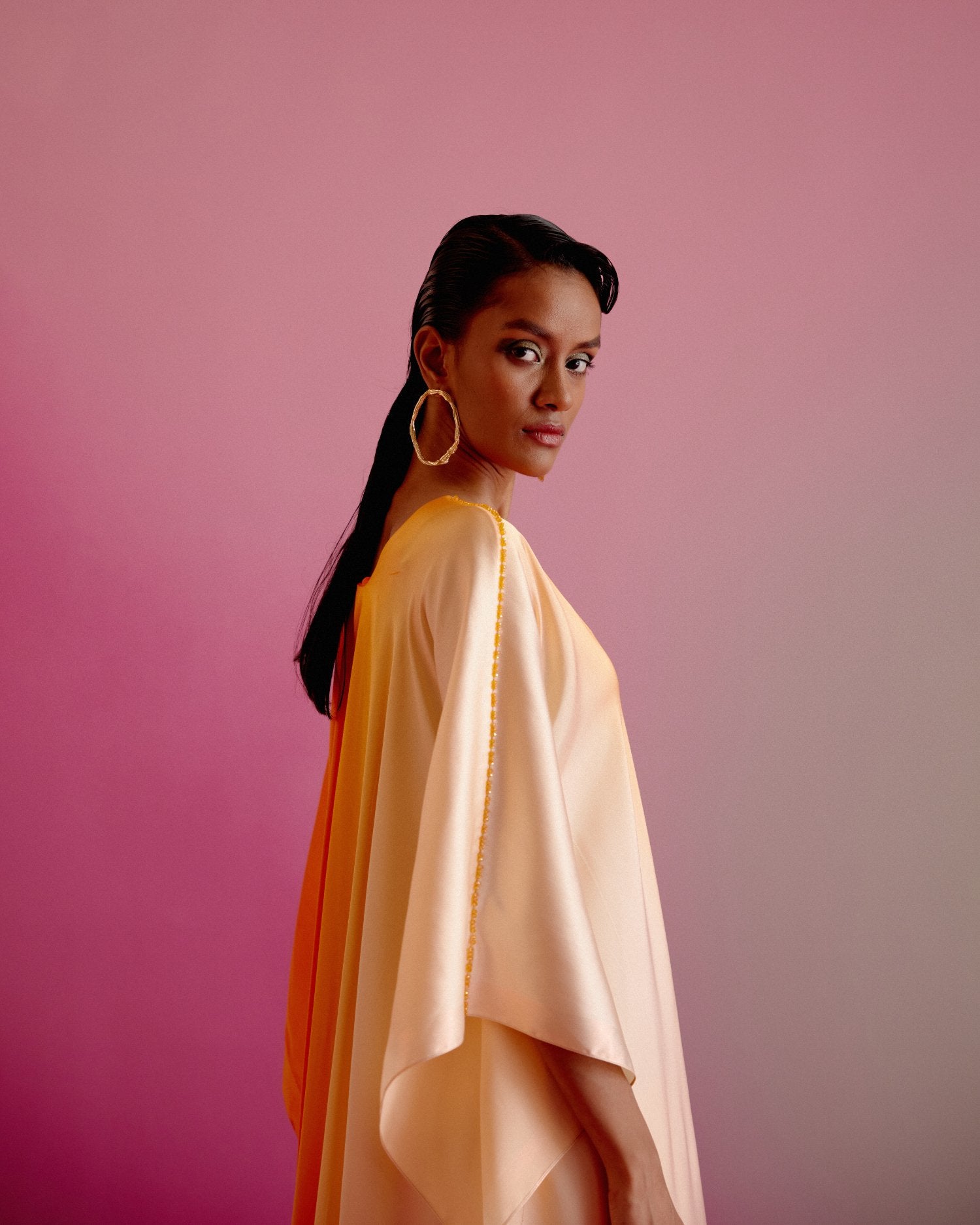 Sunset orange ombre kaftan