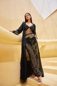 Load image into Gallery viewer, Embroidered Pant - Bustier Set With Organza Long Jacket
