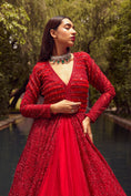 Load image into Gallery viewer, Red Jacket Gown With Net Skirt
