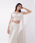 Load image into Gallery viewer, Ivory Indowestern Jacket Set With Flaired Pants
