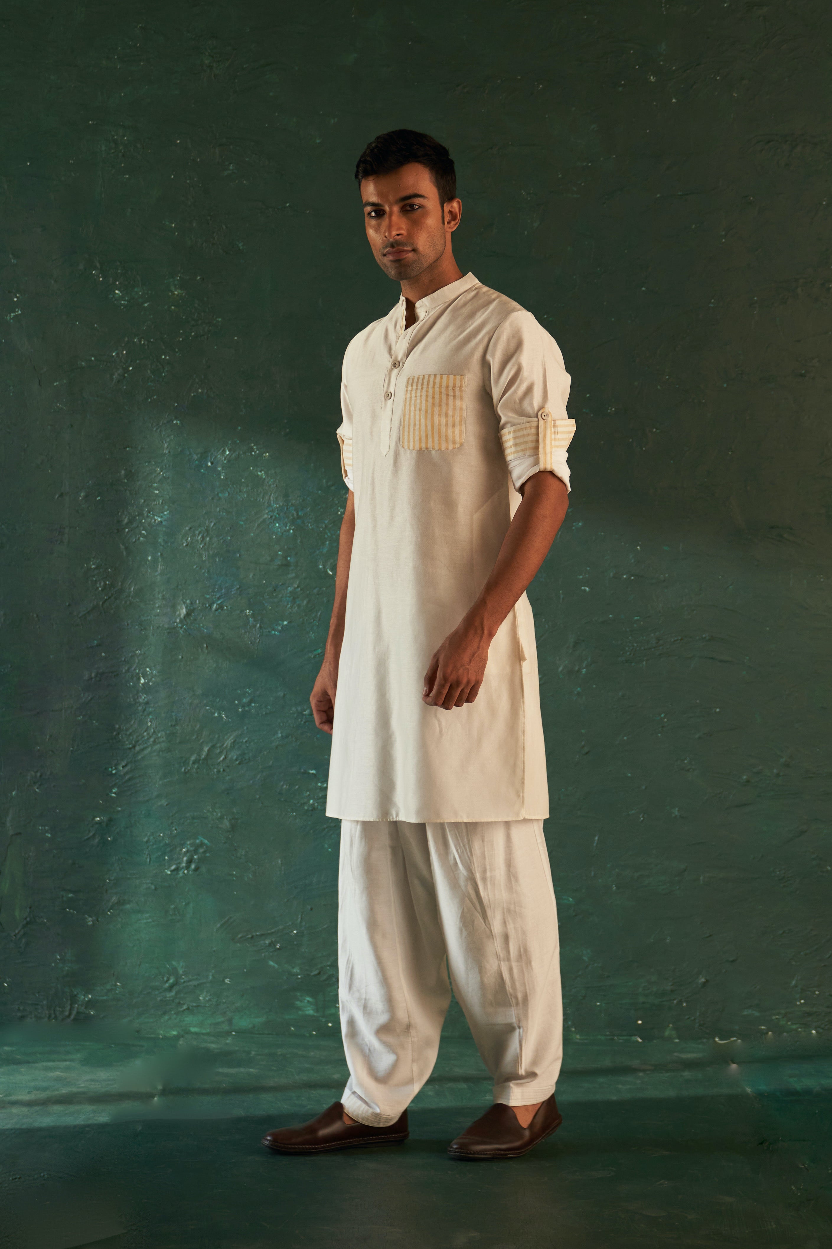 Midas Ivory Kurta With Salwar - set of 2