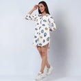 Load image into Gallery viewer, White and Blue Evil Eye Print Shirt Dress
