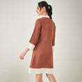 Load image into Gallery viewer, Brown and Off-White Linen Shirt Dress
