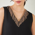 Load image into Gallery viewer, Black A-Line Linen Dress with Cut Dana Lace Detail
