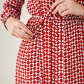 Load image into Gallery viewer, Red and White Geometric Print Shirt Dress with Belt
