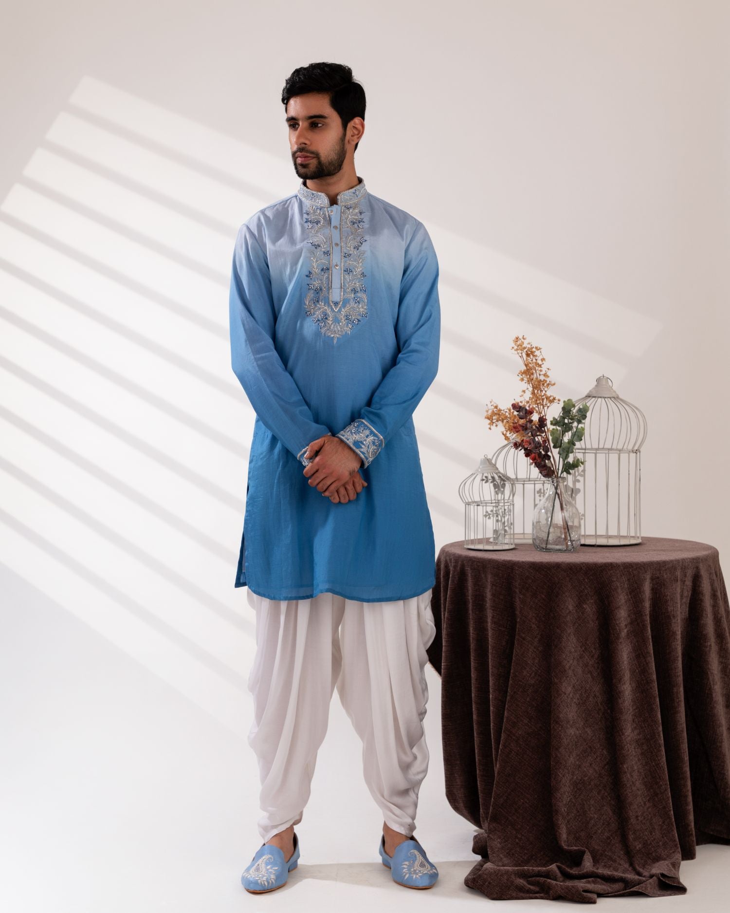 Bundi & Kurta with Cowl Pant