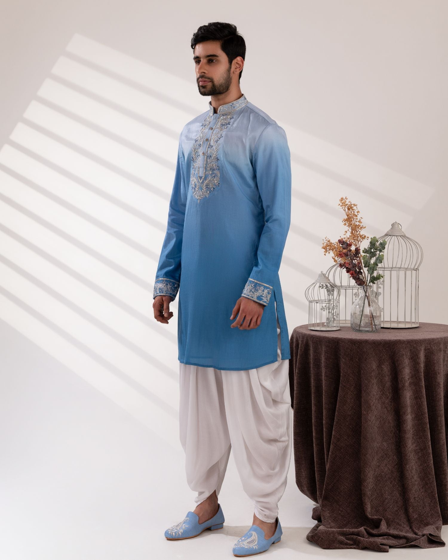 Bundi & Kurta with Cowl Pant